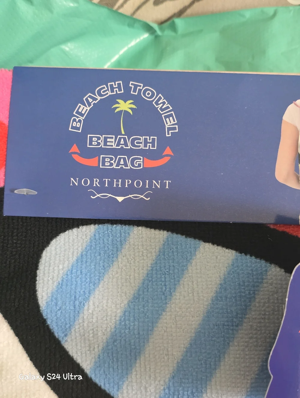 3 Piece Beach/ Pool Set: Towel Bag, Cup, & Flip Flops Sz 7/8 NEW